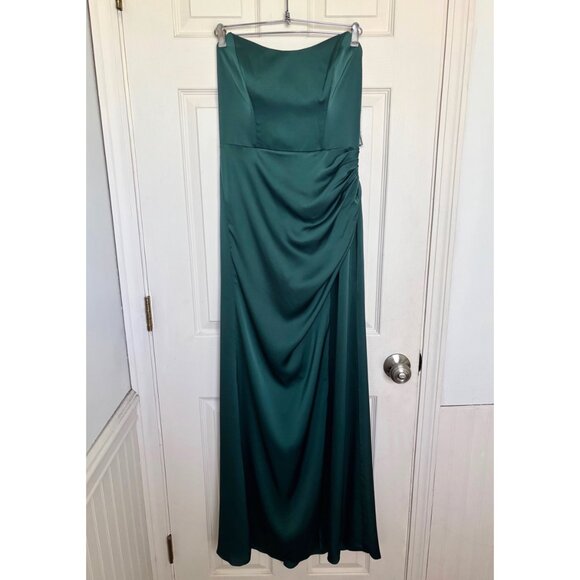 NWT Birdy Grey Anne Dress Matte Satin Emerald Green Bridesmaid Wedding Small - Picture 4 of 13